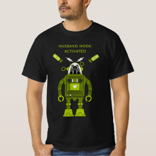 Camiseta Aniversário do Marido Robô Engraçado