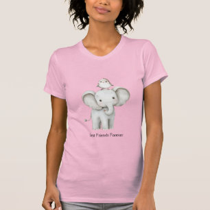 Camiseta Aniversário do Melhor Amigo do Elefante e do Pássa