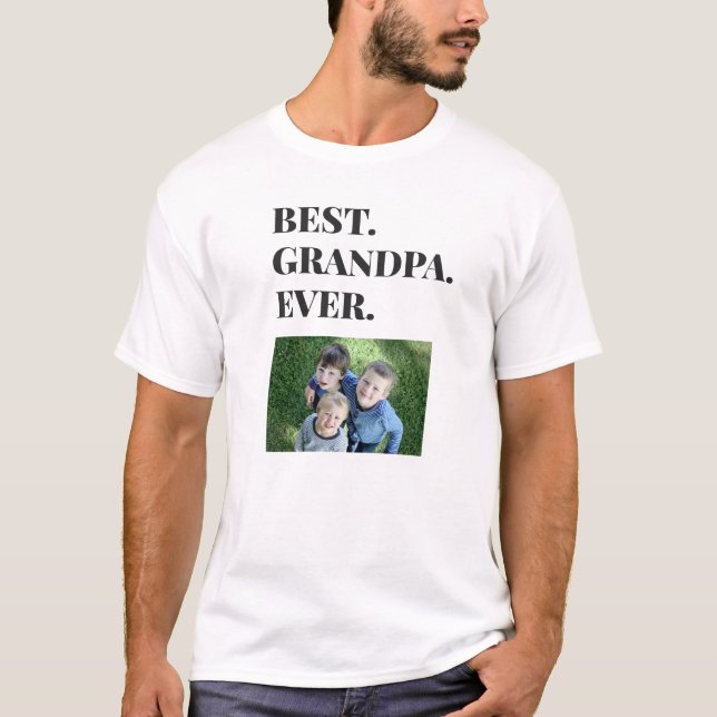 Camiseta Aniversário do Melhor Avô De Todos Os Netos Fotogr (Frente)