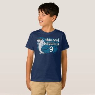 Camiseta Aniversário do miúdo o 9o este golfinho legal é