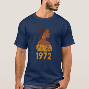 Camiseta Aniversário Do Nascer T S Em 1972 Mulheres Negras 