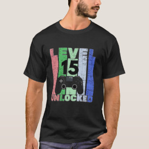 Camiseta Aniversário do Nível 15 do Jogo Desbloqueado