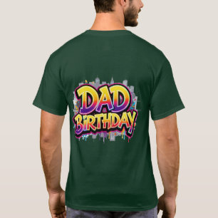 Camiseta Aniversário do Papai Cidade Arco-íris Grafite