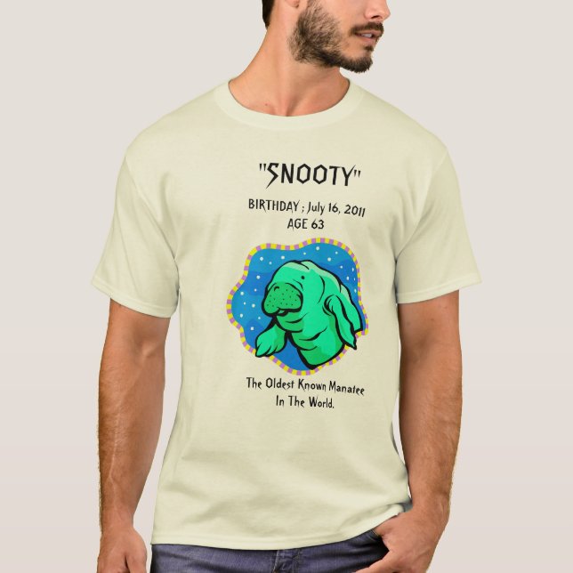 Camiseta Aniversário do peixe-boi "Snooty" 63rd (Frente)
