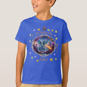 Camiseta Aniversário do Príncipe Real Dragão que Respira Fo