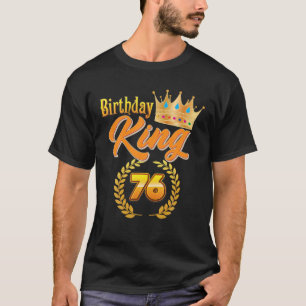 Camiseta Aniversário Do Rei, 76 Anos, Coroa Ouro 76.