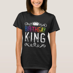 Camiseta Aniversário do Rei LGBT do Arco-Íris