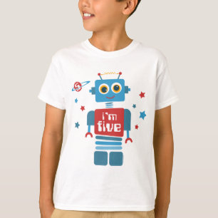 Camiseta Aniversário do robô 5o