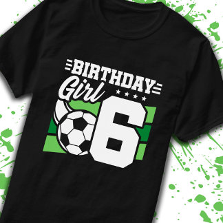 Camiseta Aniversário do Soccer, 6 de Aniversário, 6 Anos