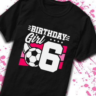 Camiseta Aniversário do Soccer, 6 de Aniversário, 6 Anos