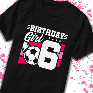 Camiseta Aniversário do Soccer, 6 de Aniversário, 6 Anos
