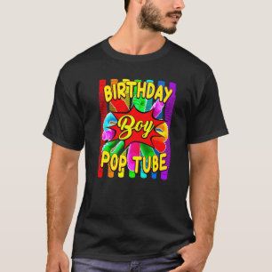 Camiseta Aniversário do Tema do Pop de Aniversário