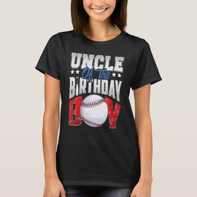 Camiseta Aniversário do tio Baseball Boy Baller por dia Pa (Frente)