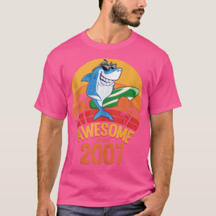 Camiseta Aniversário Do Tubarão, 13 Anos, Surf Incrível Des
