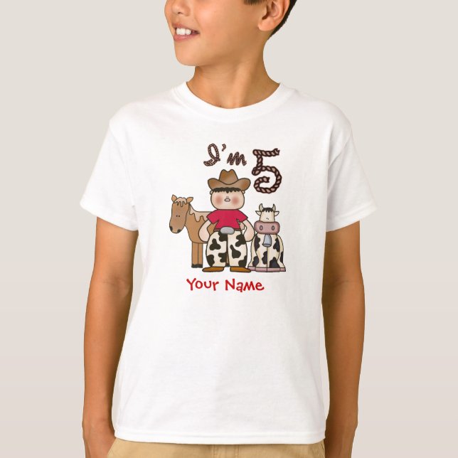 Camiseta Aniversário do vaqueiro 5o (Frente)