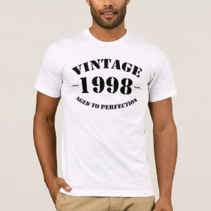 Camiseta Aniversário do vintage 1998 envelhecido à