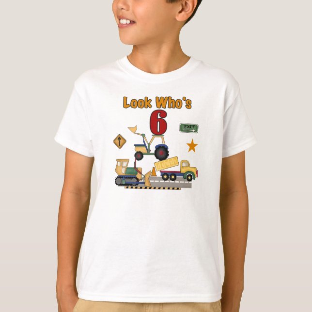 Camiseta Aniversário dos veículos da construção 6o (Frente)