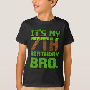 Camiseta Aniversário É meu 7 Aniversário Gamer Pixel Numb