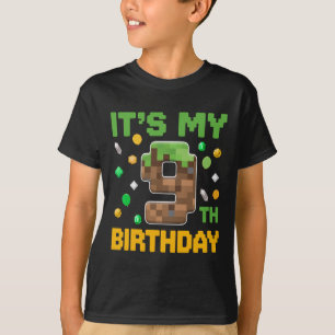 Camiseta Aniversário É o meu nono aniversário Gamer Pixel N