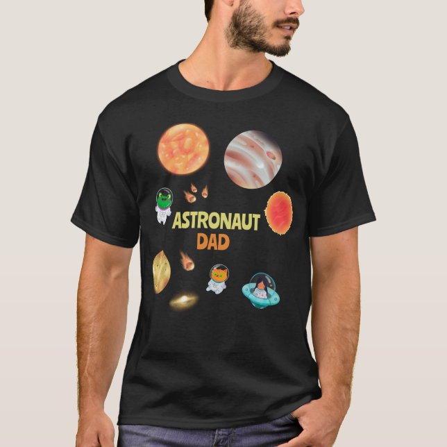 Camiseta Aniversário espacial papai (Frente)