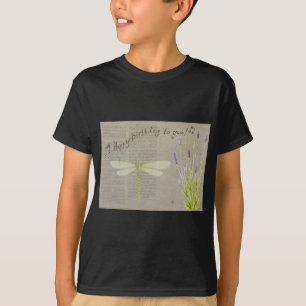 Camiseta aniversário feliz da libélula