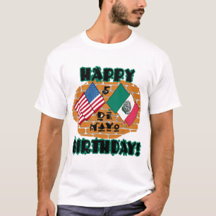 Camiseta Aniversário feliz de Cinco de Mayo