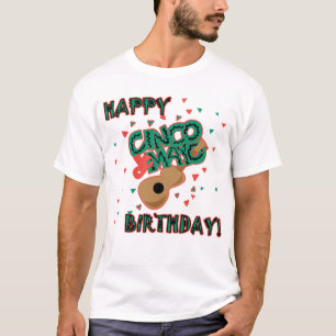 Camiseta Aniversário feliz de Cinco de Mayo!