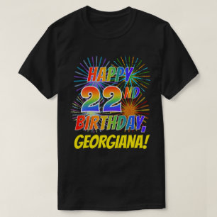 Camiseta ANIVERSÁRIO FELIZ do olhar do arco-íris 2ò;