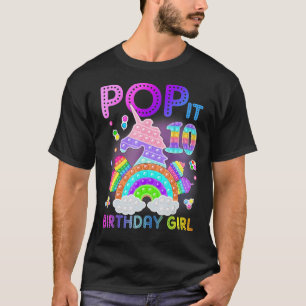 Camiseta Aniversário Fidget Toy Pop De Aniversário Rapariga