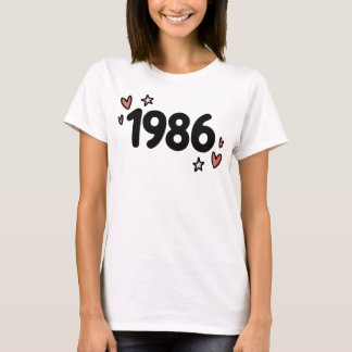 Camiseta Aniversário Fofo Retrô 1986