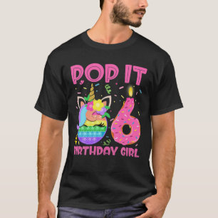 Camiseta Aniversário Garota Fidget Toy Pop É 6 Aniversár