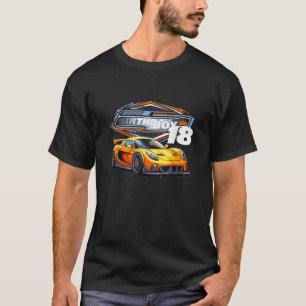 Camiseta Aniversário Garoto 18 anos Race Car 18º Bday Racin