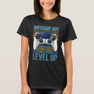Camiseta Aniversário Garoto Retro Gamer Hora De Alinhar Gam
