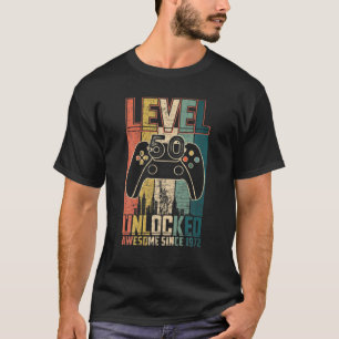 Camiseta Aniversário Gift Incrível Desde 1972 Nível 50 D