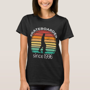 Camiseta Aniversário Gift Skateboarder Nascer 1996