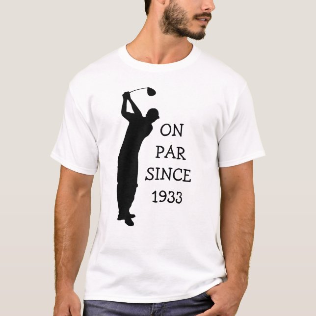 Camiseta Aniversário Golfer Engraçado 90 feliz Pai feliz Pa (Frente)