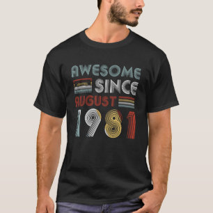 Camiseta Aniversário impressionante do vintage desde agost