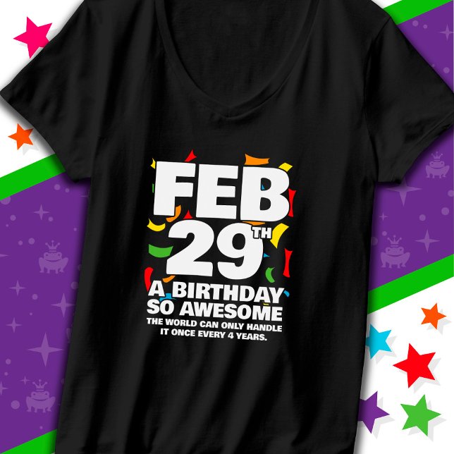 Camiseta Aniversário Incrível 2024 Leap Day Leap Year 29 de (Criador carregado)
