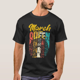 Camiseta Aniversário Junte Rainha Nascer Em Março Meninas M