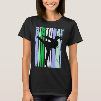 Camiseta Aniversário Karate Womens Retro Vintage Green Blue