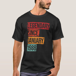 Camiseta Aniversário Legendário Desde Janeiro De 1988