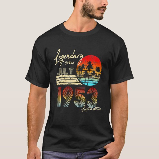 Camiseta Aniversário Legendário Desde Julho De 1953 (Frente)
