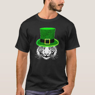 Camiseta Aniversário Leprechaun Tiger Dia de São Patrício P