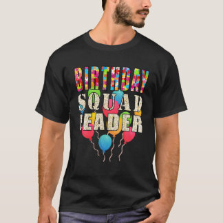 Camiseta Aniversário Líder do Esquadrão Balões Engraçado