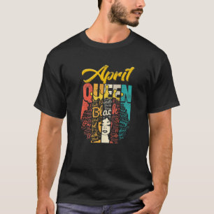 Camiseta Aniversário Nascer Da Dona Rainha Em Abril Meninas