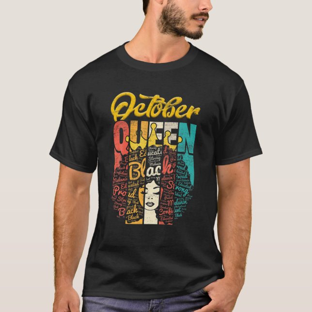 Camiseta Aniversário Nascer Da Dona Rainha Em Outubro Menin (Frente)