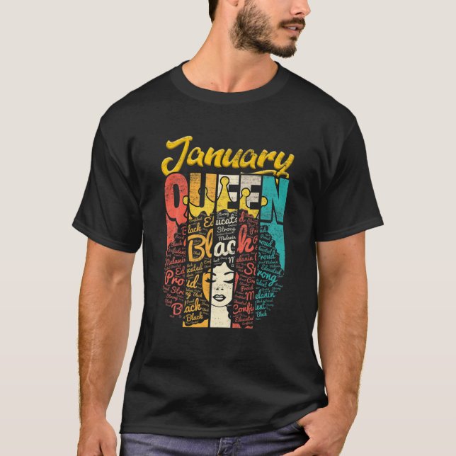Camiseta Aniversário Nascer Da Rainha Junta Em Janeiro Meni (Frente)
