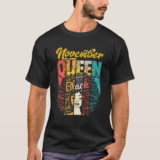 Camiseta Aniversário Nascer Da Rainha No Dia Junho Em Novem (Frente)