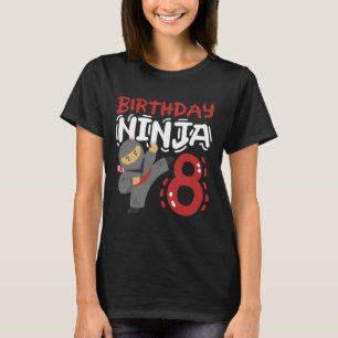 Camiseta Aniversário Ninja, 8 anos, Karate Kids 8º aniversá