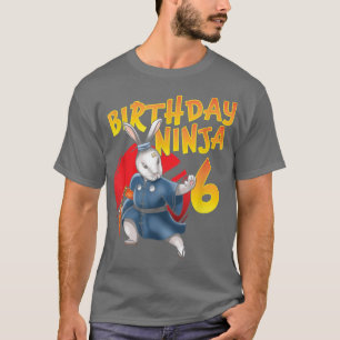 Camiseta Aniversário Ninja Bunny 6 Anos Sexto Bday Nascer 2